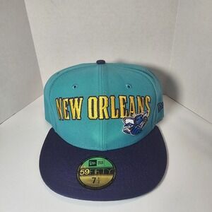 New Era 59Fifty Charlotte‎ Hornets Teal/Purple Fitted Hat Cap Size 7 1/2